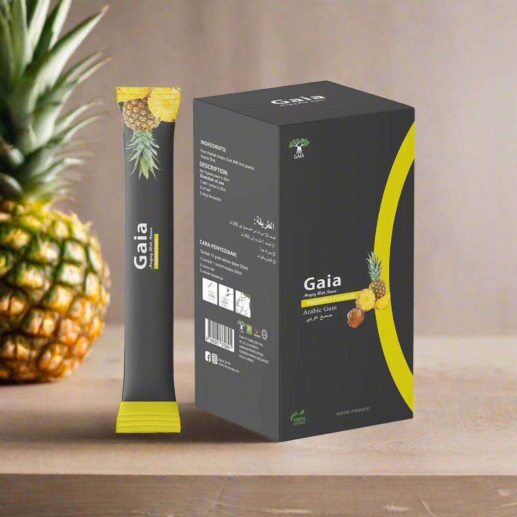 Gaia Pineapple Arabic Gum 15 Sachets