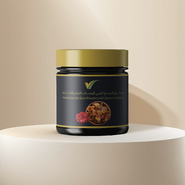 مسحوق الصمغ العربي مع الدوم والكركديه 500 جرام